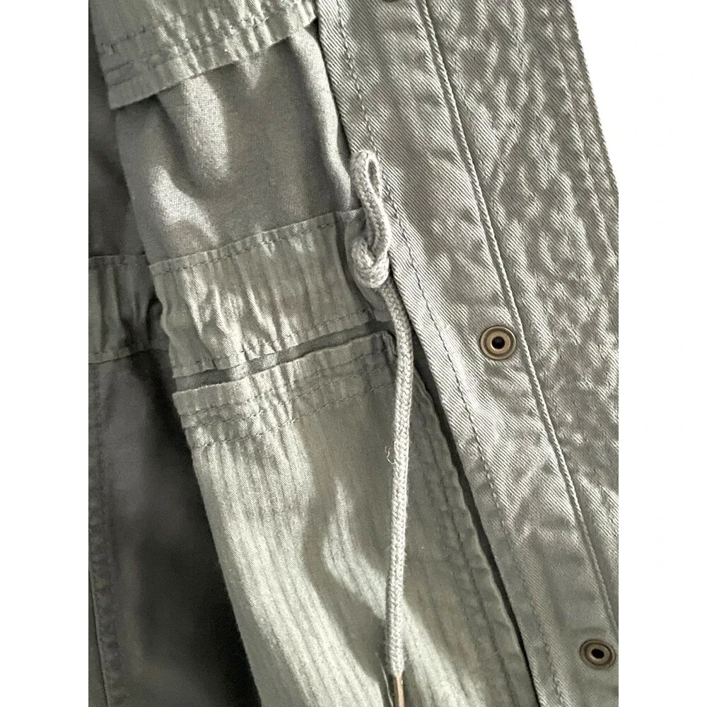 GAP Core Utility Jacket Military Anorak Full Zip Drawstring Waist Olive Green XS - Picture 12 of 15